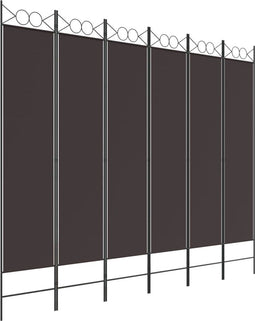 vidaXL - Kamerscherm - met - 6 - panelen - 240x200 - cm - stof - bruin