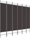 vidaXL - Kamerscherm - met - 6 - panelen - 240x200 - cm - stof - bruin