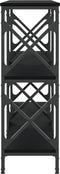 vidaXL - Wandtafel - 200x28x80,5 - cm - bewerkt - hout - zwart