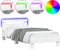 vidaXL - Bedframe - met - hoofdbord - en - LED-verlichting - wit - 90x190 - cm