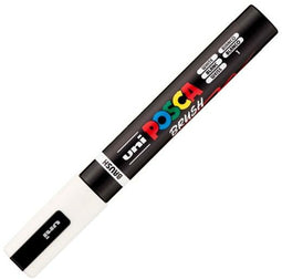 POSCA PC-5BR - Markeerstift BRUSH - Inkt op waterbasis - Wit (6 Stuks)