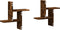 vidaXL - Wandschappen - 2 - st - 38x12x38 - cm - bewerkt - hout - gerookt - eikenkleurig
