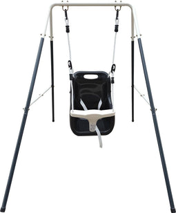 AXI Metalen Baby Schommel met zitje Antraciet/créme - Vrijstaande schommelset voor binnen en buiten