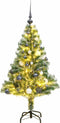 vidaXL - Kunstkerstboom - met - 150 - LED's - kerstballen - en - sneeuw - 120 - cm