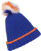 Mim-pi Meisjes Muts - Gebreid - Gevoerd met fleece - Kobalt blauw