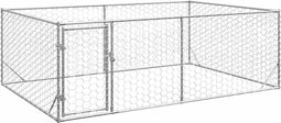 vidaXL - Hondenkennel - voor - buiten - met - deur - 3x2x1 - m - gegalvaniseerd - staal