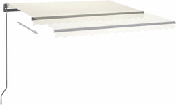 vidaXL - Luifel - automatisch - met - LED - en - windsensor - 450x300 - cm - crèmekleur