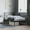 vidaXL - Bedframe - met - hoofdbord - metaal - zwart - 100x200 - cm