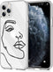 iMoshion Hoesje Geschikt voor iPhone 11 Pro Hoesje Siliconen - iMoshion Design hoesje - Transparant / Zwart / Line Art Woman Black