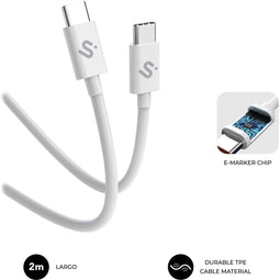 SUBBLIM SUBCAB-C10011 USB-kabel USB 2.0 2 m USB C Wit