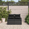 vidaXL - 2-Persoons - Tuinbank - met - Kussens - Zwart - Poly - Rattan