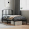 vidaXL - Bedframe - met - hoofdbord - metaal - zwart - 90x190 - cm