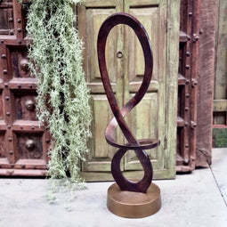 Benoa Doraville Cobalt Blue Sculpture Brass Antique Base 100 cm