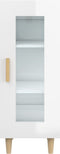 vidaXL - Dressoir - 34,5x34x90 - cm - bewerkt - hout - hoogglans - wit