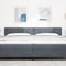 vidaXL - Hoofdbord - met - knopen - - - donkergrijs - - - 200 - cm - - - velours