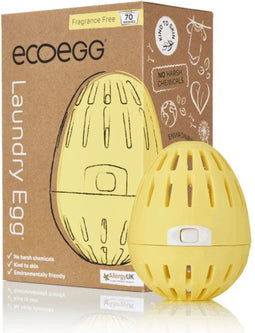 EcoEgg Was ei – Geurvrij - Wasparels – Navulbaar – Voor de witte en lichte was - Geschikt voor de gevoelige huid – Dermatologisch getest - 70 wasbeurten - Geel