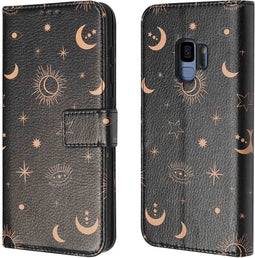 iMoshion Hoesje Geschikt voor Samsung Galaxy S9 Hoesje Met Pasjeshouder - iMoshion Design Bookcase smartphone - Zwart / Sky Black