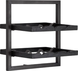 d-Bodhi Winemate Type B – Wijnrek – Voor 6 flessen – Burned Black Hout (BTBF) – Black Smoked RVS 25 x 35 x 35 CM