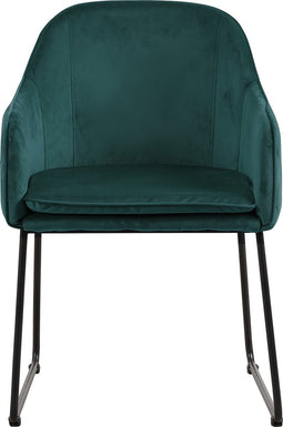 D - Livingfurn - Eetkamerstoel Benthe Green Velvet - Stof - 57x48x82