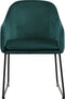 D - Livingfurn - Eetkamerstoel Benthe Green Velvet - Stof - 57x48x82