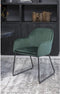 D - Livingfurn - Eetkamerstoel Benthe Green Velvet - Stof - 57x48x82