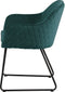 D - Livingfurn - Eetkamerstoel Benthe Green Velvet - Stof - 57x48x82