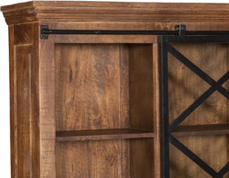 D - Livingfurn - Kabinetkast Tamar - 45x120x220 - Mangohout en Gecoat Staal