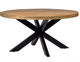 D - Livingfurn - Ronde Eetkamertafel - Mangohout - 140 cm - Bruin