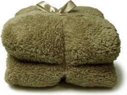 D- Unique Living - Teddy Plaid 150x200cm Moss Green