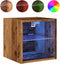vidaXL - Tv-wandmeubel - met - LED-verlichting - 30x28,5x30 - cm - oud - houtkleurig