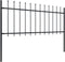 vidaXL - Tuinhek - met - speren - bovenkant - 6,8x0,8 - m - staal - zwart