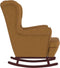 vidaXL - Schommelstoel - met - massief - rubberwood - poten - fluweel - bruin