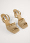 NA-KD Ruffled - Sandalen met hak - Slingback vierkante teen ruche details - Beige