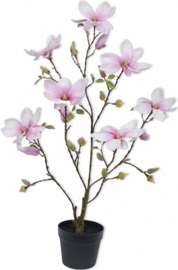 Silk-ka Kunstplant Magnolia Boompje Zijde Roze 88 cm