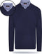 Pierre Cardin - Heren Sweaters Mock Pullover - Blauw - Maat L