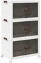 vidaXL - Opbergbox - stapelbaar - met - wielen - 3-laags - 75 - L - 64x39,5x110,5 - cm