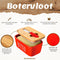 KitchenMonster® Botervloot - Botervloot met Deksel en Botermes - 600 ml Keramiek en Bamboe Rood