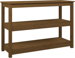 vidaXL - Wandtafel - 110x40x74 - cm - massief - grenenhout - honingbruin