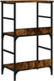 vidaXL - Boekenrek - 50x33x82 - cm - bewerkt - hout - gerookt - eikenkleurig