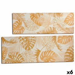 Canvas Blad van een plant Gouden 135 x 45 x 1,5 cm (6 Stuks)