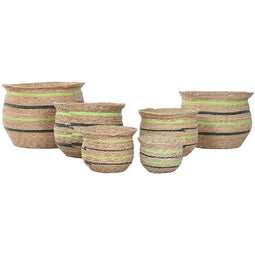 Grondlegger Home ESPRIT Bruin Groen Vezel Arabisch 44 x 44 x 33 cm (6 Stuks)