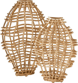 J-Line vaas Deco Spijlen - aluminium - goud - large - 82 cm hoog