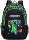 Minecraft - Rugzak - 3 vakken - Laptopvak 17 inch - 44 cm hoogte - Zwart groen - Premium Quality