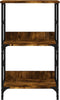 vidaXL - Boekenrek - 50x33x82 - cm - bewerkt - hout - gerookt - eikenkleurig