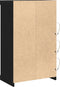 vidaXL - Dressoir - met - LED-verlichting - Zwart - Eiken - 60,5x37x100 - cm