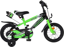 Volare Sportivo - Kinderfiets 12 Inch - Terugtraprem en handrem - Groen/Zwart