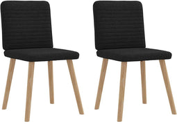 vidaXL - Eetkamerstoelen - 2 - st - stof - zwart