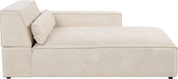 HELLNAR - Chaise longue - Beige - Linkszijdig - Fluweel