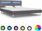 vidaXL - Bedframe - met - LED - stof - grijs - 180x200 - cm