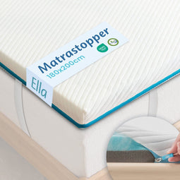 Ella Topper - Matrastopper 180x200 - Gel Infused Traagschuim & Aircell-schuim - Lichtgrijs